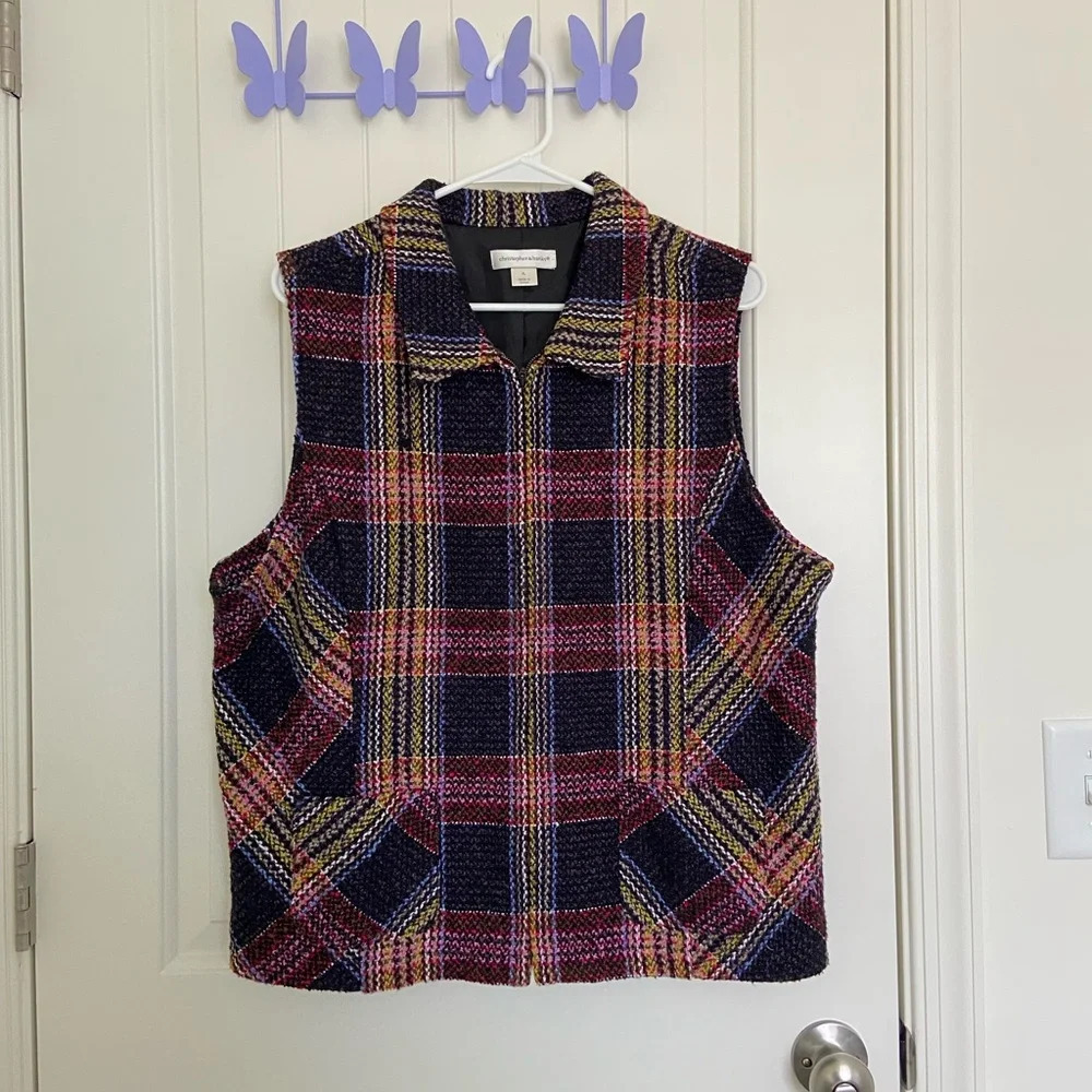 EUC | Christopher & Banks women’s multicolored knit vest — XL‎